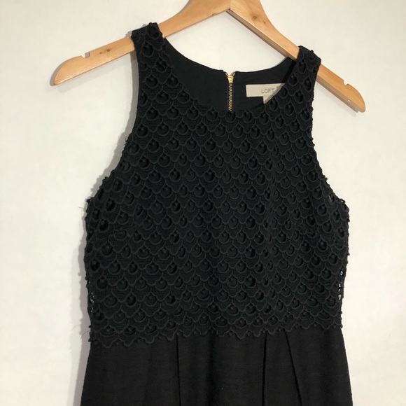 LOFT Black Lace Bodice Sleeveless Dress - Picture 3 of 9